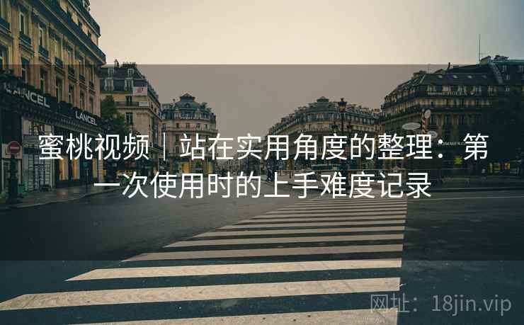 蜜桃视频｜站在实用角度的整理：第一次使用时的上手难度记录