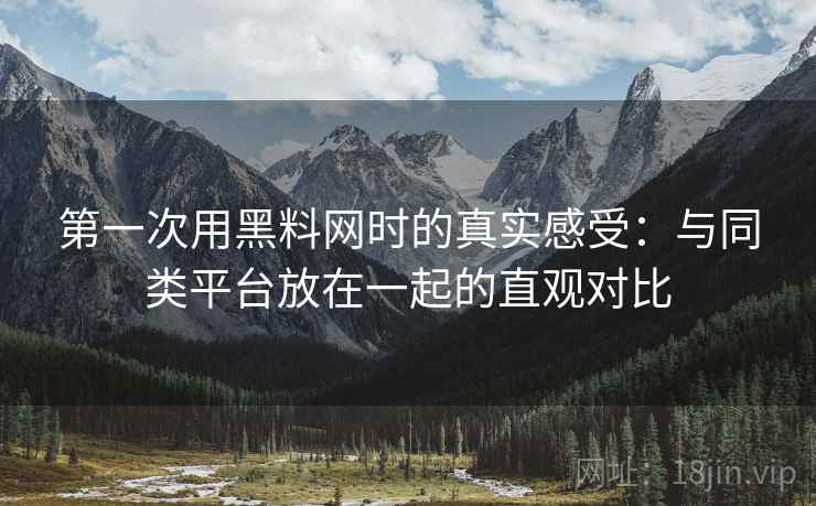 第一次用黑料网时的真实感受：与同类平台放在一起的直观对比
